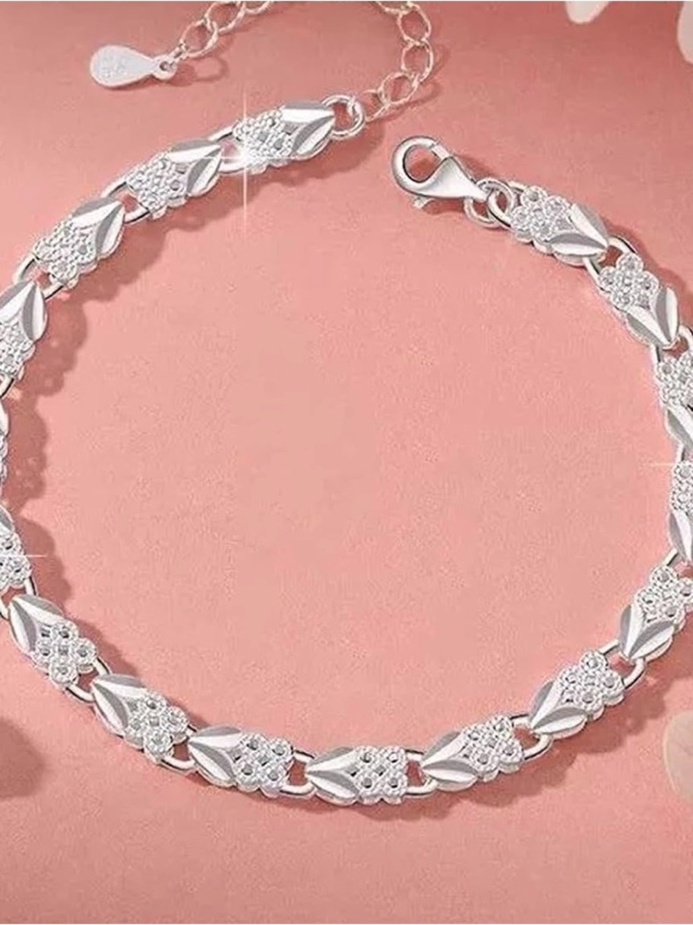 Classic Silver Link Bracelet for Women - Polished Silver Tone.
